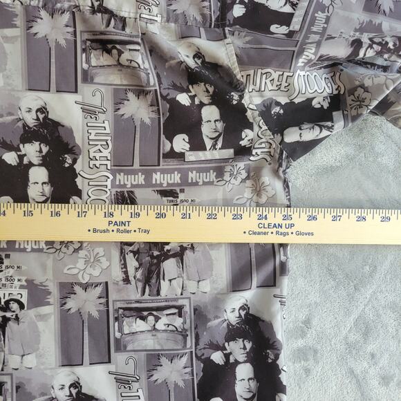 Ralph Marlin Shirt Men's XL Three Stooges AOP Short-Sleeve Larry Curly Moe - Picture 7 of 8